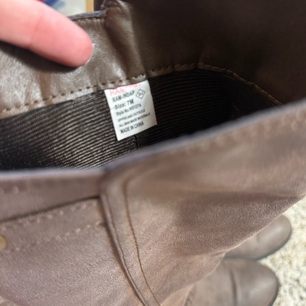 Rampage Women’s Brown Tall Boots with Braid and Buckle Detail Half Zip Size 7 - Picture 8 of 9